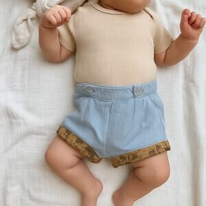 Baby 12-18 Months Pull on Denim Shorts Banana Republic Tropical Island Style